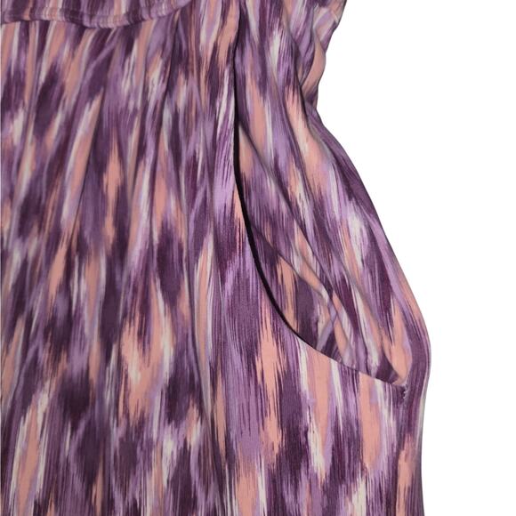 Eddie Bauer Womens Medium Tank Dress Sleeveless Abstract Pink Purple Stretch - Picture 7 of 13